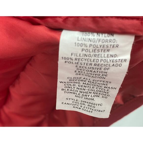 Swisstech Men 34-36 Blue Red Puffer Jacket Zip Packable Lightweight Coat FLAW - Picture 8 of 9